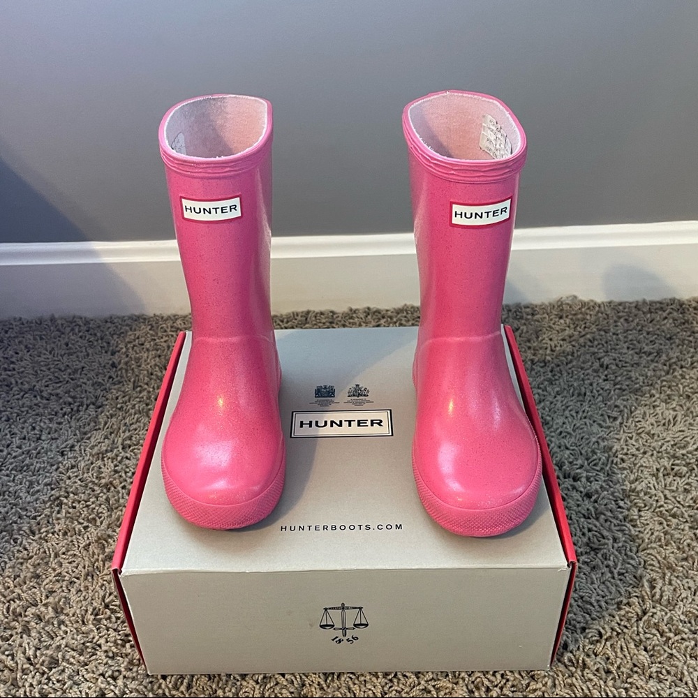 Hunter Boots Pink Glitter. Toddler US 10 UK 9